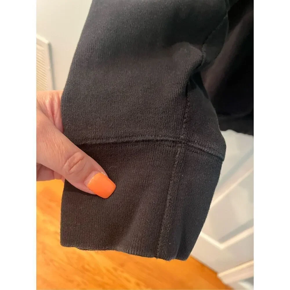Banana Republic Black Heavy Full Zip Sweatshirt Jacket sz L EUC